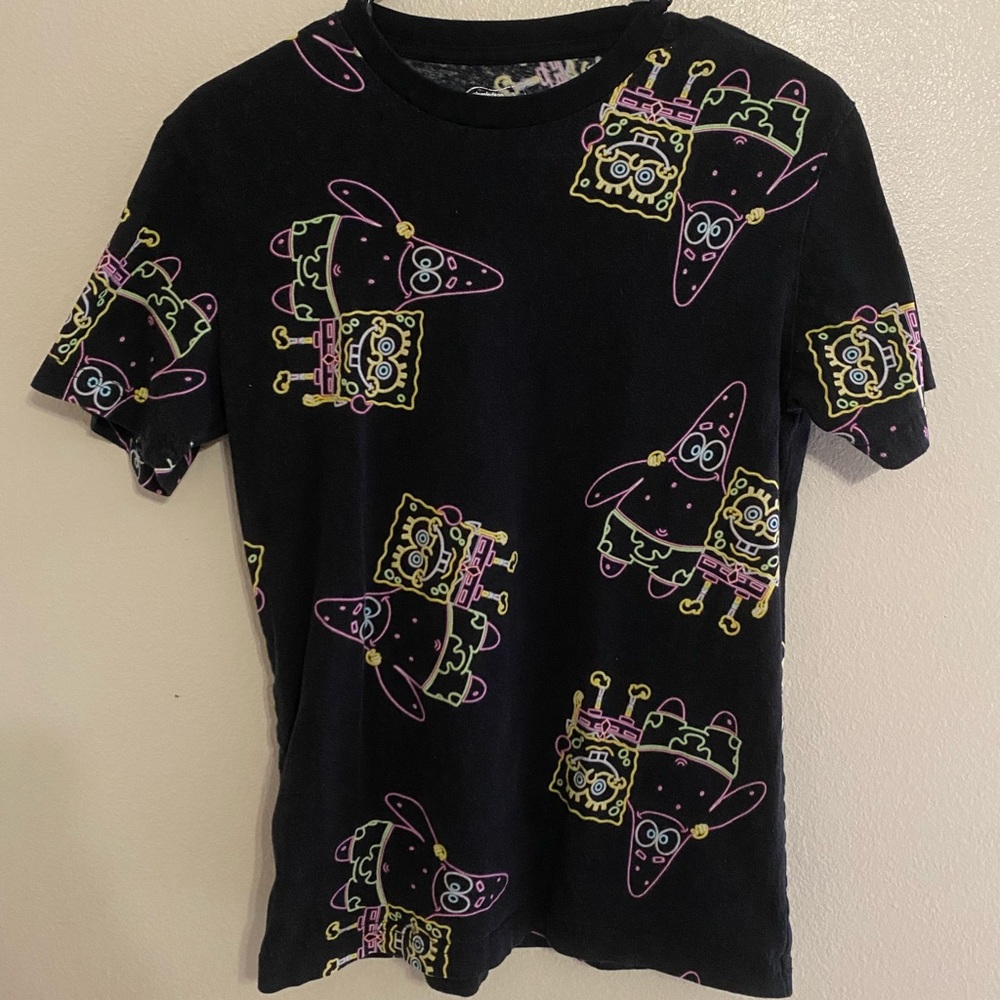 Neon Spongebob and Patrick shirt